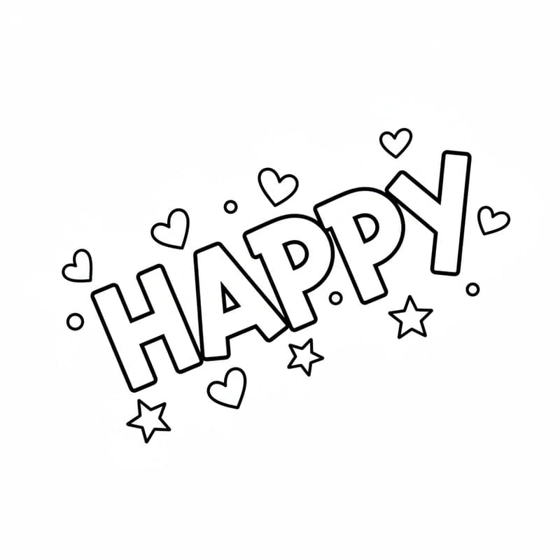 Decorative word coloring sheets for positive affirmations